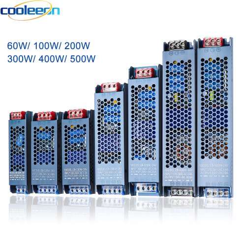 Bild von Ultradünner LED-Netzteil 12V/24V, 60W bis 500W – AC/DC Transformator mit integriertem LED-Treiber für Streifenbeleuchtung, hocheffizient und zuverlässig