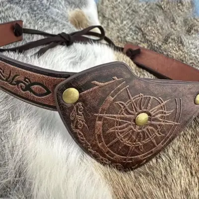Image de Patch Oculaire Médiéval en Cuir Vintage