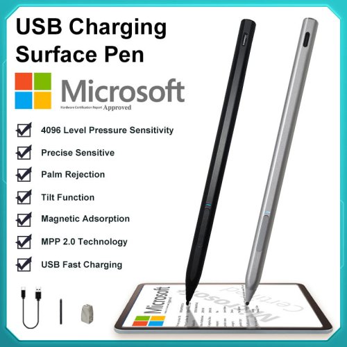 Immagine di Penna stilo per Surface USB-C Ricarica 4096 per Microsoft Surface Pro 8 7 6 5 4 3 X/Surface 3/Go 3 2/Laptop 4 3 2/Libro 3 2 1