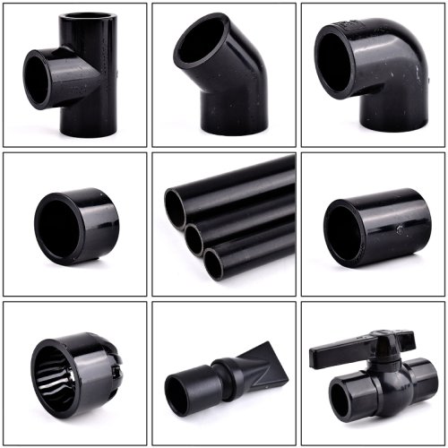 Image de Raccord PVC Noir 16-50mm - Coude & T pour Irrigation et Aquarium