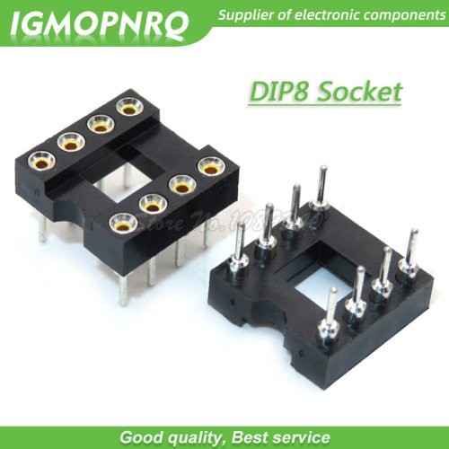 Imagen de Adaptador de Enchufe IC DIP-8 Redondo con 8 Pines y Agujero Circular para Soldadura - Pack de 20 Unidades Nuevas y Originales