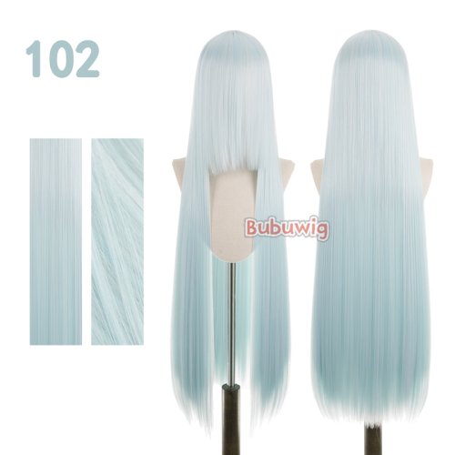 Immagine di Bubuwig Capelli sintetici 100 cm Lungo rettilineo Colore puro Parrucche Cosplay Oltre 100 colori Ros...