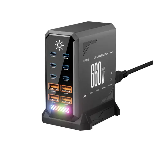 Image de Chargeur USB-C 660W 10 Ports - Ultra Rapide pour MacBook, iPhone, iPad & Samsung