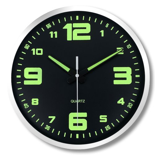 Imagen de Reloj de Pared Luminoso Moderno de Vidrio y Plástico, Silencioso, Redondo, con Iluminación LED, 8 a 16 Pulgadas, Alimentado con Pilas AA, Ideal para Decoración de Interiores y Juegos