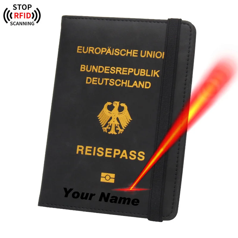 Immagine di Custodia per Passaporto Tedesco Personalizzata con Nome - Porta Passaporto Rosa in Pelle Sintetica, Ideale per Viaggi in Germania e Oltremare