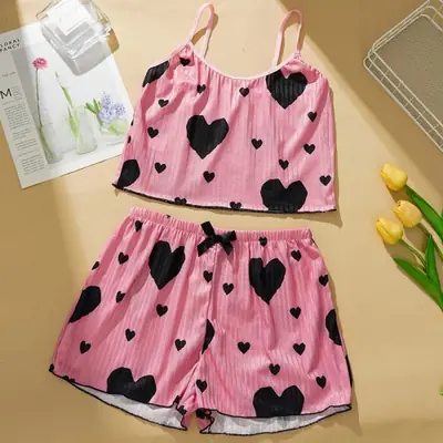 Image de Pyjama 2 Pièces Coeur Imprimé - Détente & Style