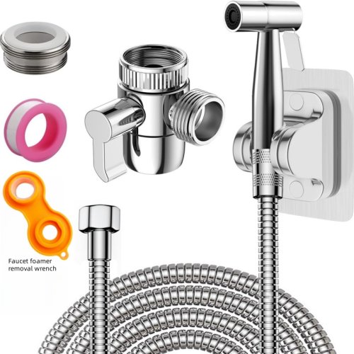 Image de Kit Pulvérisateur de Bidet avec Tuyau 1,5m et Robinet 3 Voies