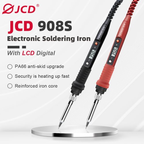 Imagen de Kit de Soldador Eléctrico Digital JCD 80W con Control de Temperatura Ajustable, Compatible 110V/220V, Calentador de Cerámica y Puntas para Retrabajo