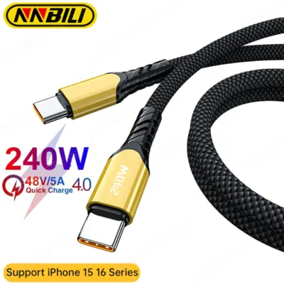 Image de Câble USB-C 240W Rapide pour MacBook, iPhone, Samsung