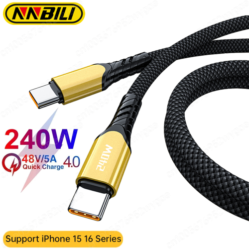 Zdjęcie Kabel USB-C 240W – Szybkie Ładowanie do MacBook, iPhone 15/16, Samsung