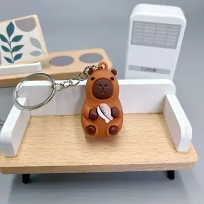 Image de Porte-clés Mignon Capybara en PVC Souple
