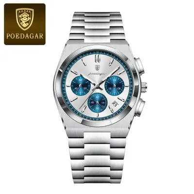 Image de Montre Homme Luxe Quartz Étanche - Chronographe Acier Inoxydable