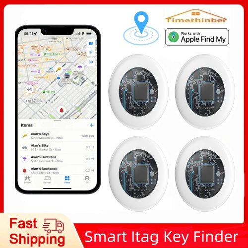 Imagen de Rastreador GPS Inteligente Timethinker con Bluetooth y Airtag Compatible con Apple Find My – Etiqueta Antipérdida para Mascotas, Accesorios y Objetos Personales
