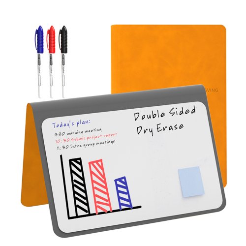 Immagine di Set di quaderni riutilizzabili A5 con penna cancellabile, blocco note in pelle e tessuto, agenda settimanale portatile e elegante per ufficio e studio