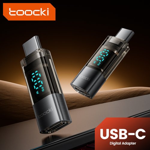 Imagen de Adaptador USB-C de 100W con Conector Tipo C a Tipo C, Compatible con iPhone 15 y Samsung Galaxy S23, Soporte OTG y Pantalla Digital para Teléfonos Móviles