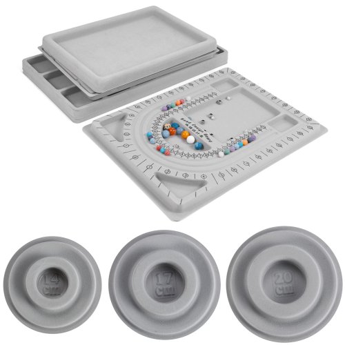 Afbeelding van Creatieve Gevlokte Kraalbord Werkstation met Kralenorganisator, Meetinstrument en Kunstenaarlade – Compleet Set voor DIY Sieradenmaken