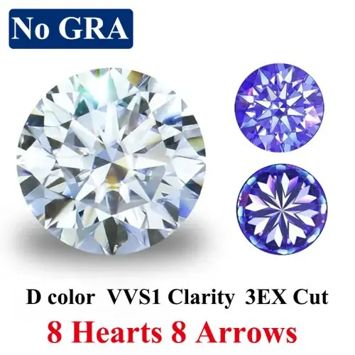 Image de Moissanite Coupe Russe 0.13 ct - D VVS1 - Nid d'Oiseau Facetté
