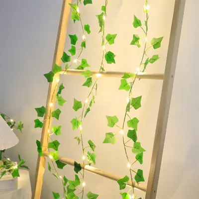 Image de Guirlande Lumineuse Vigne Artificielle 2m - Déco Élégante pour Mariage & Noël