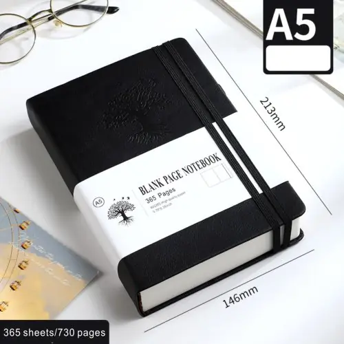 Image de Carnet A5 Cuir PU - 365 Pages Vierge