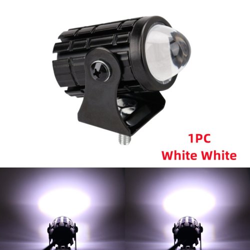 Imagen de 1 Uds Mini luz de conducción lente de proyector LED faro de motocicleta ATV Scooter para lámpara de foco auxiliar