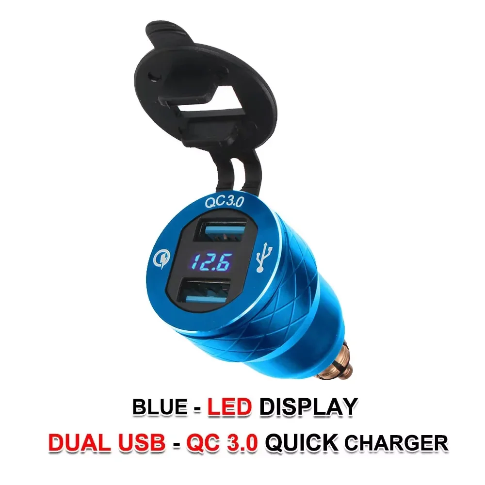 QC3.0 doble USB-azul