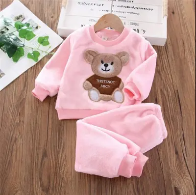 Image de Pyjama 3 pièces bébé chaud hiver - Velours doux & Dessin Animé