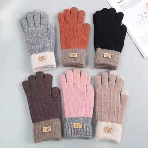 Warm en comfortabele gebreide pluche handschoenen voor heren en dames – touchscreen compatibel, ideaal voor herfst en winter, rijden, skiën en outdoor activiteiten