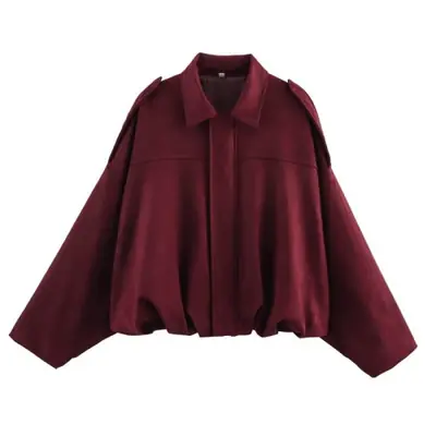 Bomber Veste Femme En Daim Texturé - Style Élégant & Amples
