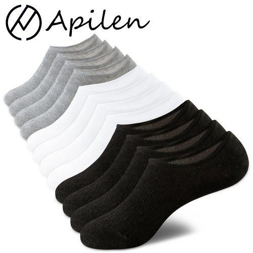 Afbeelding van 6 paar onzichtbare katoenen sokken voor heren en dames – laag uitgesneden, antislip grip, ideaal voor hardlopen en casual dragen