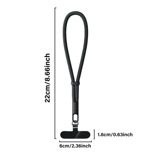 Afbeelding van Universele verstelbare mobiele telefoonkoord, korte polsband met zelfsluitend anti-drop ontwerp, duurzame polyester telefoonriem