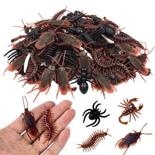 Bild von 12/48 stücke Halloween Simulation Bug Kakerlake Spinne Tausendfüßler Skorpion Kunststoff Streich Bug Lustige Halloween DIY Dekoration TMZ