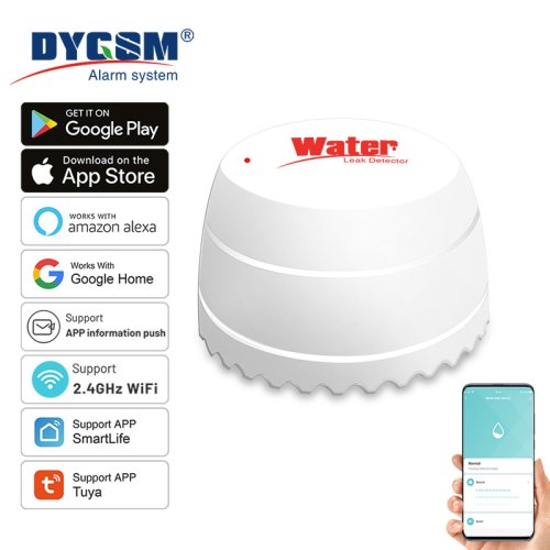 Zdjęcie Inteligentny Detektor Wycieku Wody z WiFi – Czujnik Zalania z Alarmem Powodziowym i Kompatybilnością z Alexa i Google Home