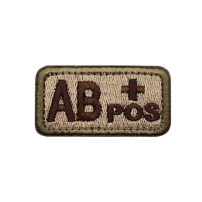 Image de Patchs Tactiques Sang AB+ O- : Badges Brodés pour Sac à Dos
