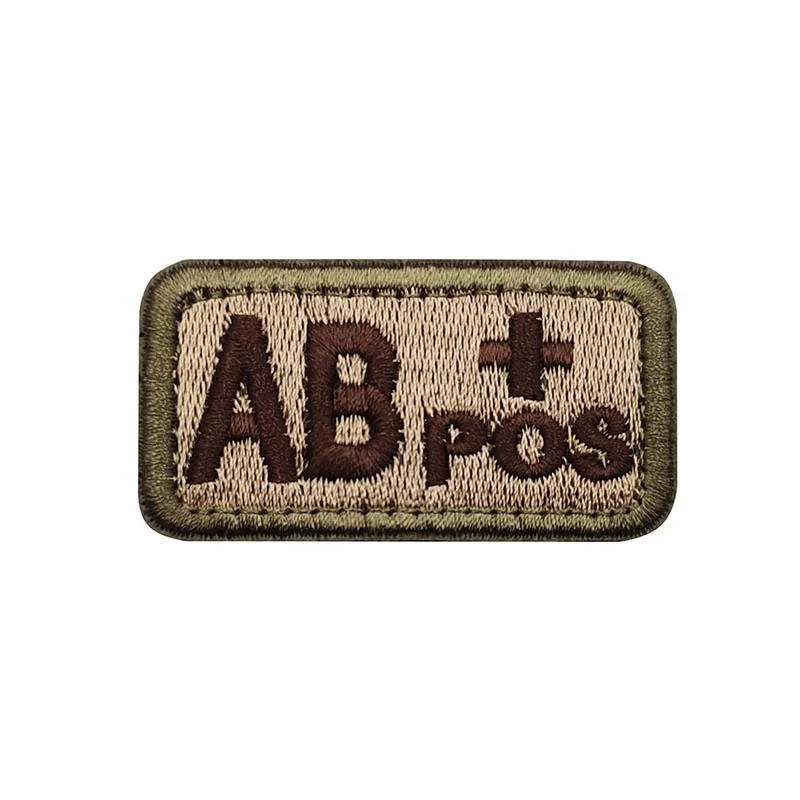 Imagen de 2,5*5 CM, A B AB O POS-NEG insignias tipo sangre apliques de tela bordado parches de gancho y bucle, parche táctico militar en mochila