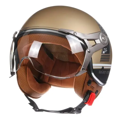 Image de Casque Moto Vintage Jet - Style Rétro & Sécurité