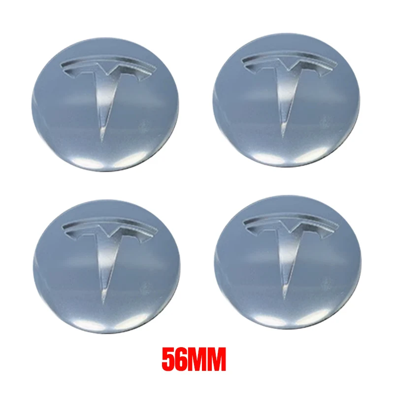 Afbeelding van Tesla Hubcap Stickers 56mm - Hoge Kwaliteit Logo voor Model 3, Y, S, X