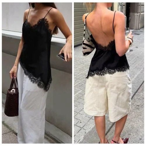 Schwarz kurz tops