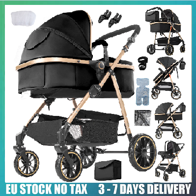 Zdjęcie Luksusowy wózek dziecięcy 3 w 1 – lekki, składany, z fotelikiem samochodowym i funkcją dla noworodka