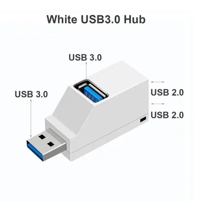 Image de Hub USB 3.0 Mini - 1 vers 3 Ports Haute Vitesse