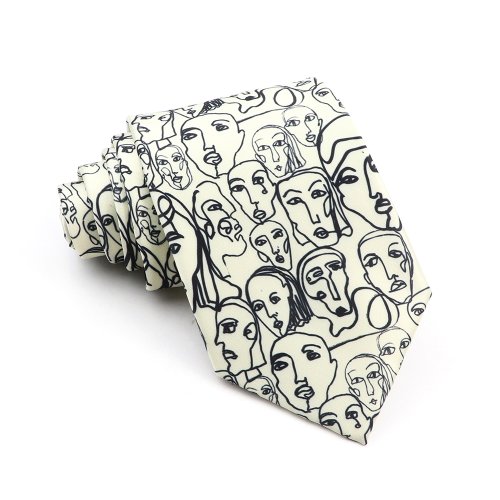 Imagen de Corbatas de seda suave de diseño único para hombre, corbata blanca marrón con diseño de vista de flo...