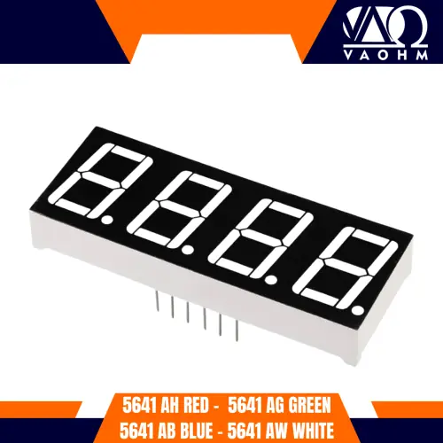 Image de Affichage LED 4 chiffres - 0.56" - Rouge/Bleu/Vert/Blanc