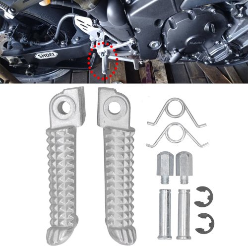 Bild von Universal Fußstützen für Yamaha FZ6, FZ1, R6, R3, MT09, MT07, R1, R15, R25, FZ8, YZF600, YZF1000, XJ6 – Robuste Fahrerfußrasten für optimale Komfort und Sicherheit