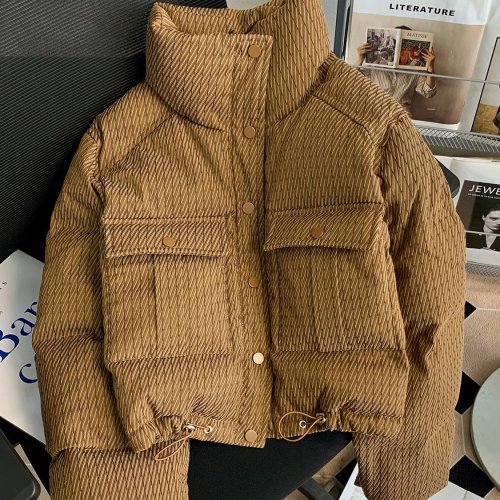 Image of Women's Oversized Winter Parka with Big Pockets – Thick Cotton Padded Puffer Jacket, Vintage Style Down-Filled Coat for Cold Weather