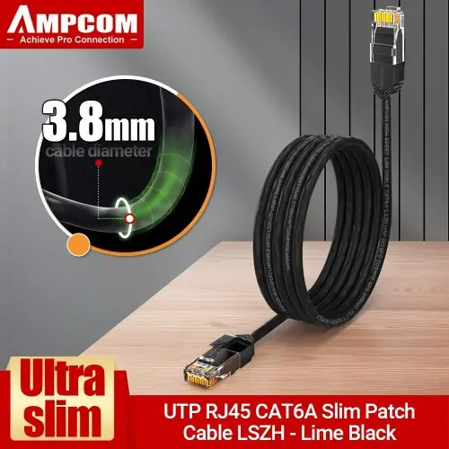 Image de Câble Réseau Cat6A Ultra Fin - Vitesse Extrême & Design Compact