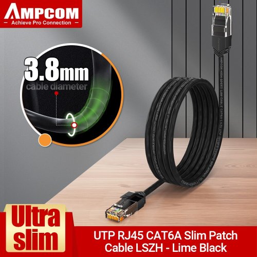Bild von Ampcom ultra slim cat6a netzwerk kabel, 3,8mm lszh utp rj45 lan internet netzwerk high speed kabel kabel für router modem pc