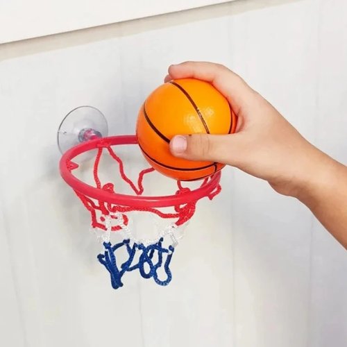 Imagen de Aro de Baloncesto Mini para Niños con Ventosa, Cesta Colgante de Pared para Juegos en Casa, Kit de Deporte y Ejercicio Divertido