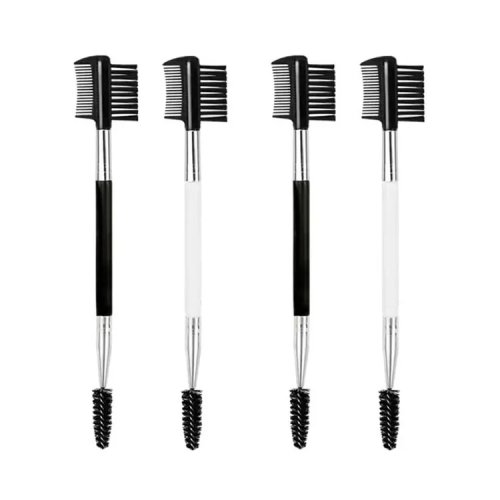 Afbeelding van Natuurlijke 2-in-1 Wimperborstel met Dubbel Uiteinde en Houten Handvat – Professionele Make-up Borstel voor Wimperspiralen en Diagonale Hoektoepassing