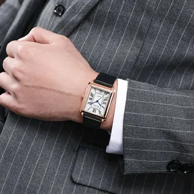 Image de Montre Homme Cuir Mode Quartz