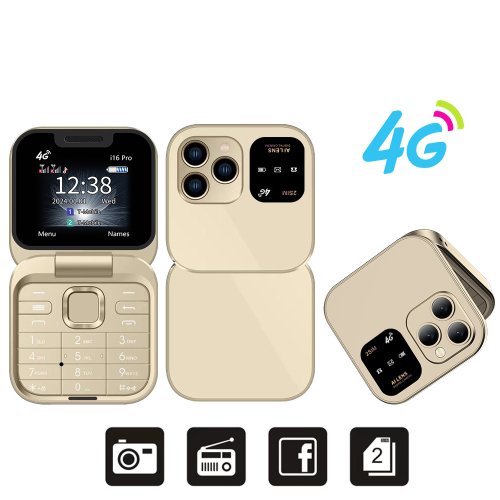 Image de Servo I16 Pro - Mini Téléphone Portable Pliable 4G LTE