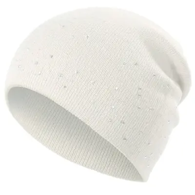 Image de Chapeau Beanie Femme Élégant Strass Hiver Automne